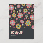 フラワーパワー70のレトロGroovy結婚の詳細 エンクロージャーカード (裏面)