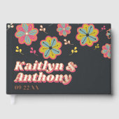 フラワーパワー70のレトロGroovy 結婚's ゲストブック (正面)