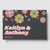 フラワーパワー70のレトロGroovy 結婚's ゲストブック (正面)