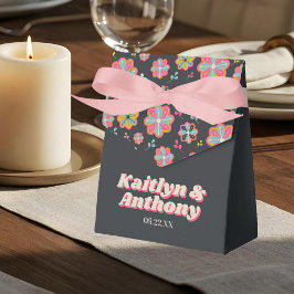 フラワーパワー70のレトロGroovy 結婚's フェイバーボックス