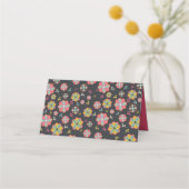 フラワーパワー70のレトロGroovy 結婚's プレイスカード (裏面)