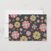 フラワーパワー70のレトロGroovy 結婚's 出欠カード (裏面)