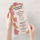 フラワーパワー ヒッピーの花嫁の週末 オールインワン招待状 (貼ってはがせる)