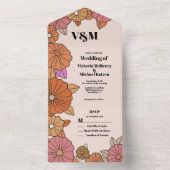 フラワーパワー ヒッピーの60年代 ウェディング オールインワン招待状 (内側)