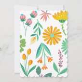 フラワーパワー ベビーシャワー 招待状 (裏面)