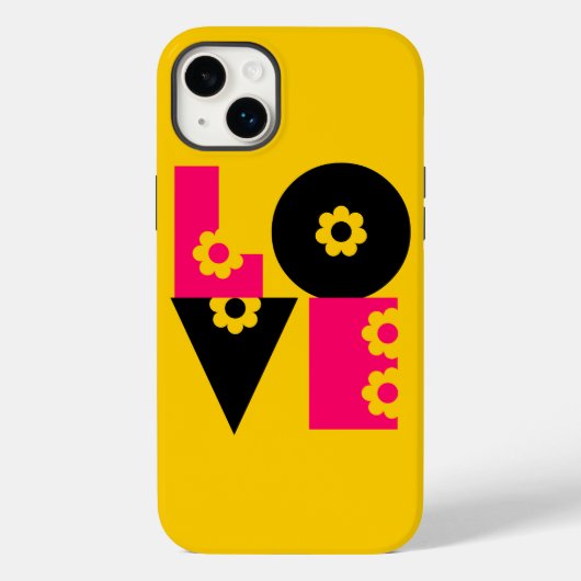 フラワーパワー ラブ スクエアード Case-Mate iPhoneケース (裏面)