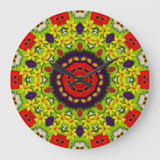 フラワーパワー ラージ壁時計