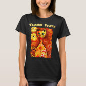 フラワーパワー レトロ 幻想的な猫 パーソナライゼーション Tシャツ (正面)