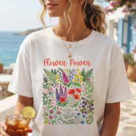 フラワーパワー+ワイルドフラワー+自然+フローラルコラージュ トライブレンドTシャツ