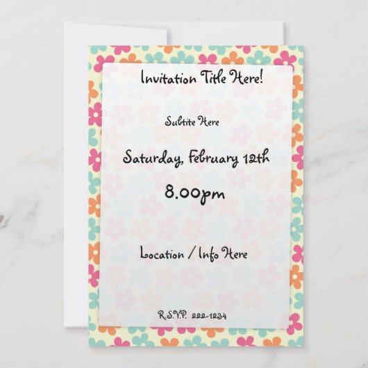 フラワーパワー 招待状 (裏面)