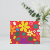 フラワーパワー（赤） ポストカード (スタンド正面)