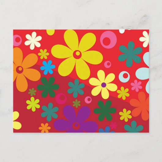 フラワーパワー（赤） ポストカード (正面)