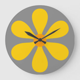 フラワーパワー – 黄色 ラージ壁時計