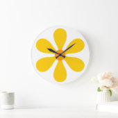 フラワーパワー – 黄色 ラージ壁時計 (ホーム)