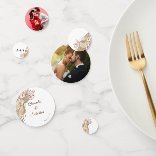 フラワーパンパ グラス ウェディング テーブル デコ  コンフェッティ (グループ)