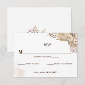 フラワーパンパ グラス ウェディング 返信カード (正面/裏面)