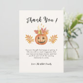 フラワーパンプキンハロウィーン秋ベビーシャワー サンキューカード (スタンド正面)