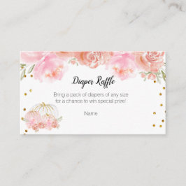 フラワーパンプキンベイビーシャワー - おむつくじカード エンクロージャーカード
