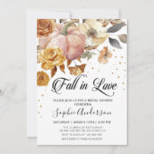 フラワーパンプキン フォール イン ラブ ブライダルシャワー 招待状 (正面)