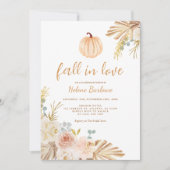 フラワーパンプキン 秋の恋 ボヘミアンブライダルシャワー 招待状 (正面)