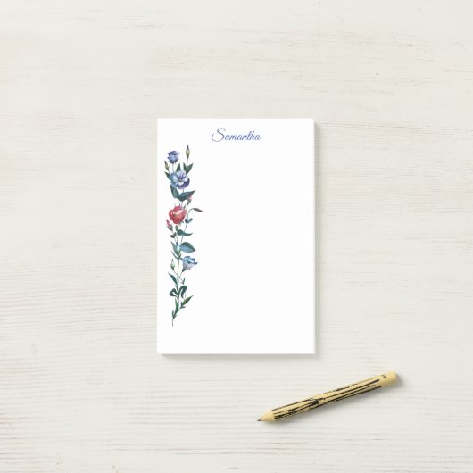 フラワーパーソナライズされたポストitメモ ポストイット (デスク上)