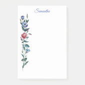 フラワーパーソナライズされたポストitメモ ポストイット (正面)