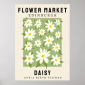 フラワーパーソナライズされたマーケット誕生フラワーアートプリント ポスター (正面)