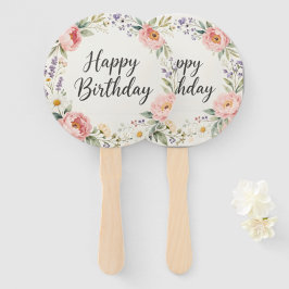 フラワーパーティーファンセット | ガーデン誕生日飾り ハンドファン