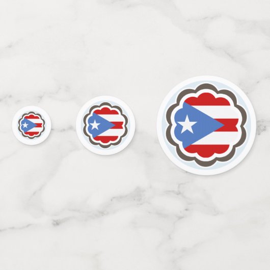 フラワーパーティープエルト県旗パーティーテーマ コンフェッティ (正面)