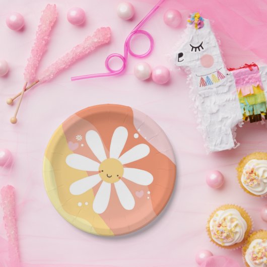 フラワーパーティー60のヒッピー誕生日パーティープレート ペーパープレート (パーティー)