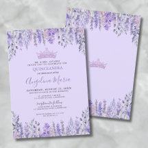 フラワーパープルキンセラネーラ招待状