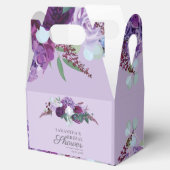 フラワーパープルグリーン植物学ブライダルシャワー フェイバーボックス (オープン)