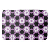 フラワーパープルホワイトブラック バスマット (正面)