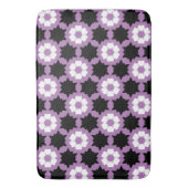 フラワーパープルホワイトブラック バスマット (正面縦)