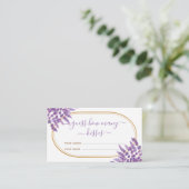 フラワーパープルラベンダー キスいくつ？ ウェディングゲーム エンクロージャーカード (スタンド正面)