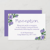 フラワーパープル水彩花 受付カード エンクロージャーカード (正面/裏面)