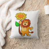 フラワーヒマワリのライオン クッション (ブランケット)