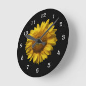 フラワーヒマワリの壁時計 – Mammoth Sunflower ラウンド壁時計 (傾斜)