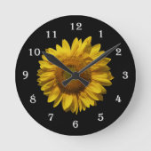 フラワーヒマワリの壁時計 – Mammoth Sunflower ラウンド壁時計 (正面)