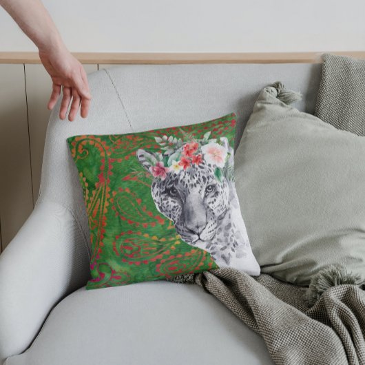 フラワーヒョウろうけつ染め クッション