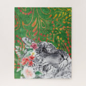 フラワーヒョウろうけつ染め ジグソーパズル (縦)