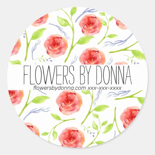 フラワービジネスのシール ラウンドシール (正面)