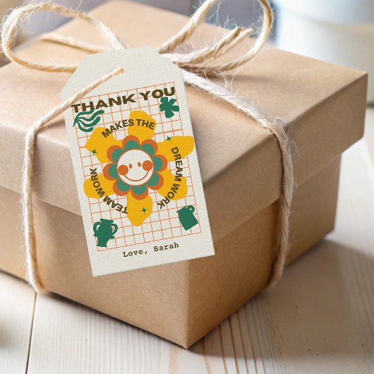 フラワービジネスチーム従業員の同僚に感謝 ギフトタグ