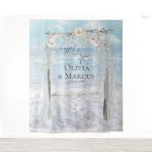 フラワービーチアーバーウェディングフォトバックドロップ