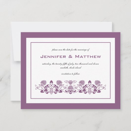 フラワービー セーブ・ザ・デートのお知らせ 招待状 (正面)