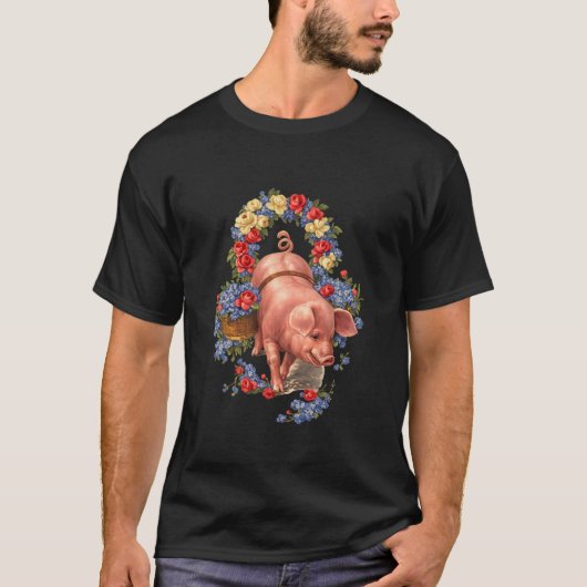 フラワーピッグチャーム Tシャツ (正面)