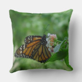 フラワーピローに(昆虫)オオカバマダラ、モナーク蝶を羽ばたかせ クッション (裏面)