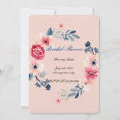 フラワーピンクのウェディングシャワー招待状 セーブザデート (正面)