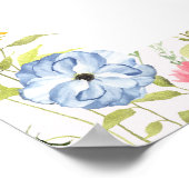 フラワーピンクのブライダルシャワーのお出迎え ポスター (角)