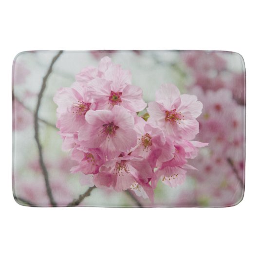 フラワーピンクの桜の写真 バスマット (正面)